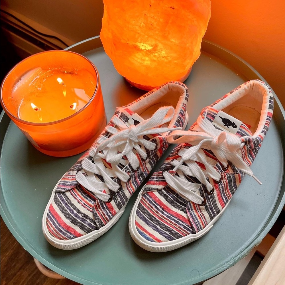 striped sneakers